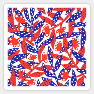 Red white and blue flowers Sticker